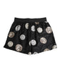 Dolce & Gabbana Black Silk Ancient Coin Print Boxer Short Swimwear