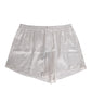 Dolce & Gabbana White Silk Satin Elastic Men Boxer Short Swimwear