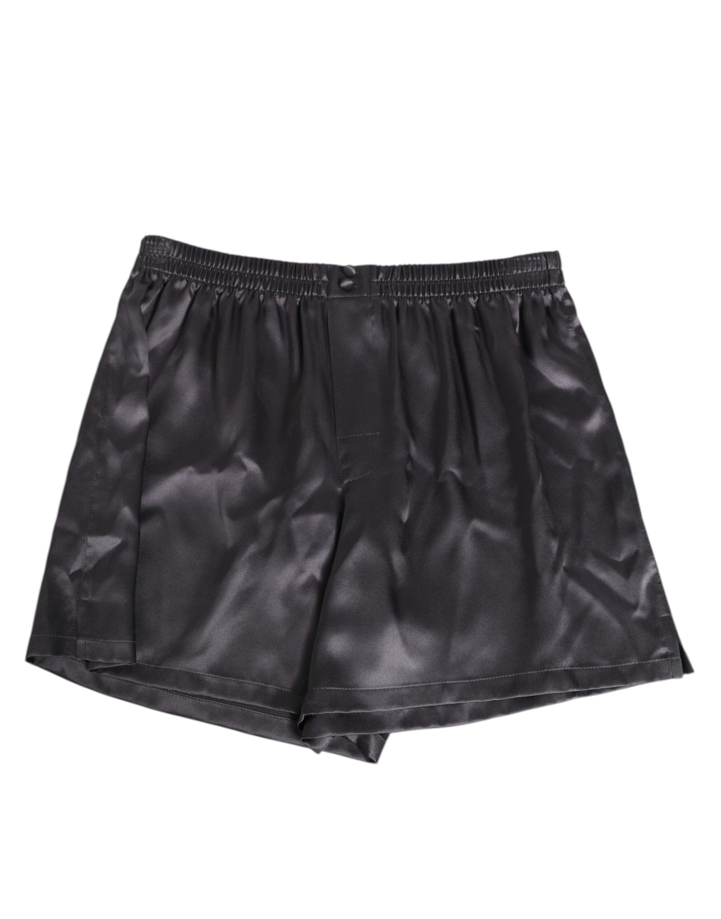 Dolce & Gabbana Black Satin Silk Elastic Men Boxer Short Swimwear Mens Swim