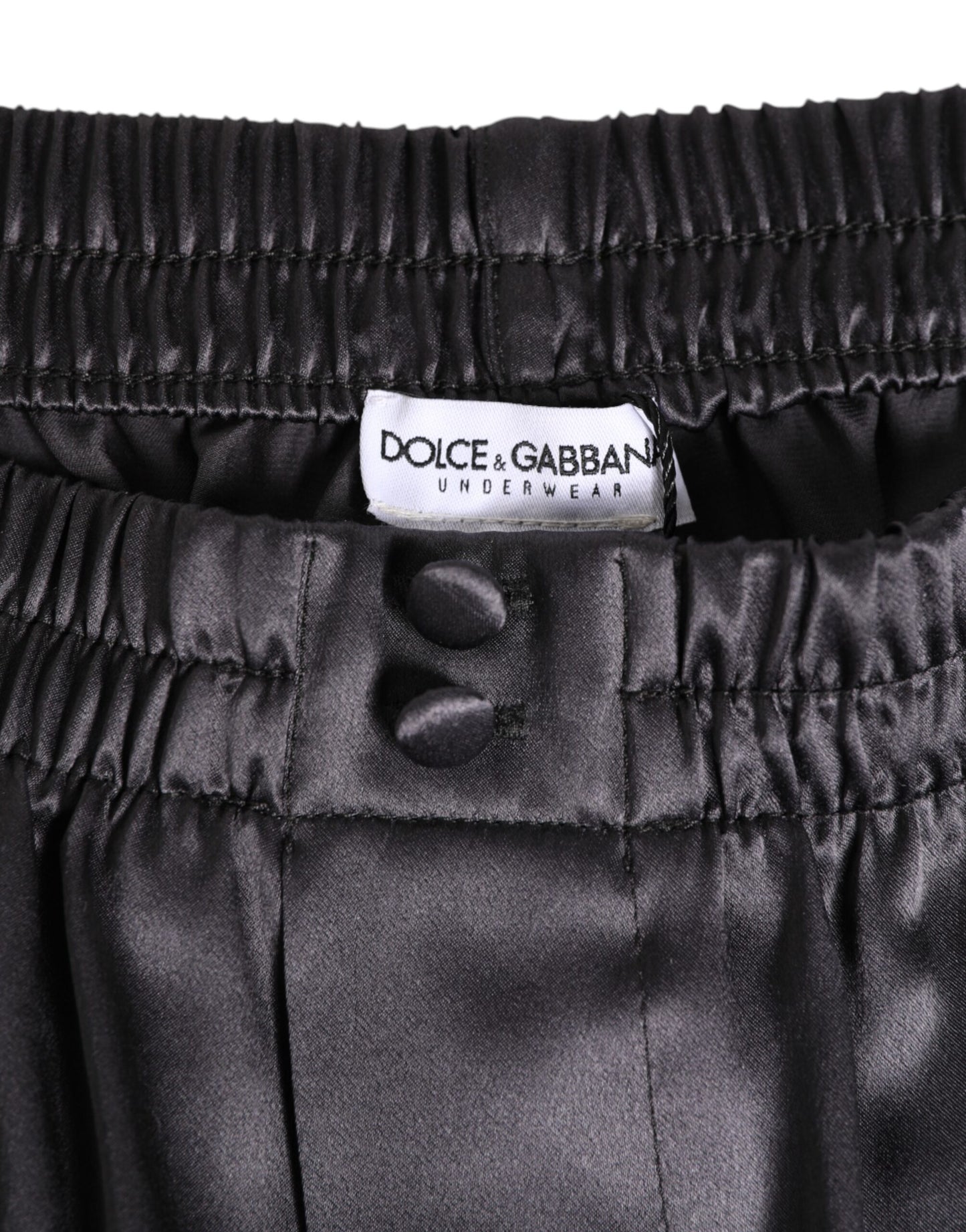 Dolce & Gabbana Black Satin Silk Elastic Men Boxer Short Swimwear Mens Swim