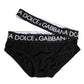 Dolce & Gabbana Black Cotton Elastic Logo Waistband Swimwear