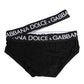 Dolce & Gabbana Black Cotton Elastic Logo Waistband Swimwear