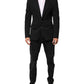 Dolce & Gabbana Dark Blue Cotton Men Jacket Coat Blazer Suit