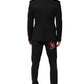 Dolce & Gabbana Dark Blue Cotton Men Jacket Coat Blazer Suit