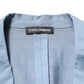 Dolce & Gabbana Light Blue Linen Double Breasted Men Jacket Blazer