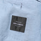 Dolce & Gabbana Light Blue Linen Double Breasted Men Jacket Blazer
