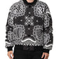 Dolce & Gabbana Black White Bandana Print Bomber Jacket