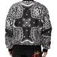 Dolce & Gabbana Black White Bandana Print Bomber Jacket