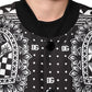 Dolce & Gabbana Black White Bandana Print Bomber Jacket