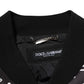 Dolce & Gabbana Black White Bandana Print Bomber Jacket