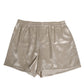 Dolce & Gabbana Beige Silk Satin Elastic Men Boxer Short Swimwear