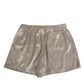 Dolce & Gabbana Beige Silk Satin Elastic Men Boxer Short Swimwear