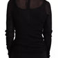 Dolce & Gabbana Black Turtleneck Form Fitting Pullover Sweater