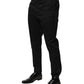 Dolce & Gabbana Black Cotton Tapered Men Formal Trousers Pants