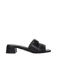 Prada Black Leather Flat Sandals