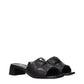 Prada Black Leather Flat Sandals