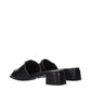 Prada Black Leather Flat Sandals