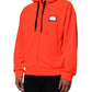 Dolce & Gabbana Red Fluorescent Polyester Logo Patch Hoodie Sweater