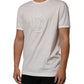 Dolce & Gabbana White Cotton DG Crown Embossed Men T-shirt