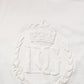 Dolce & Gabbana White Cotton DG Crown Embossed Men T-shirt