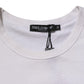 Dolce & Gabbana White Cotton Logo Patch Crew Neck Men T-shirt