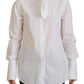 Dolce & Gabbana White Cotton Collared Long Sleeves Formal Top