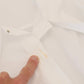 Dolce & Gabbana White Cotton Collared Long Sleeves Formal Top