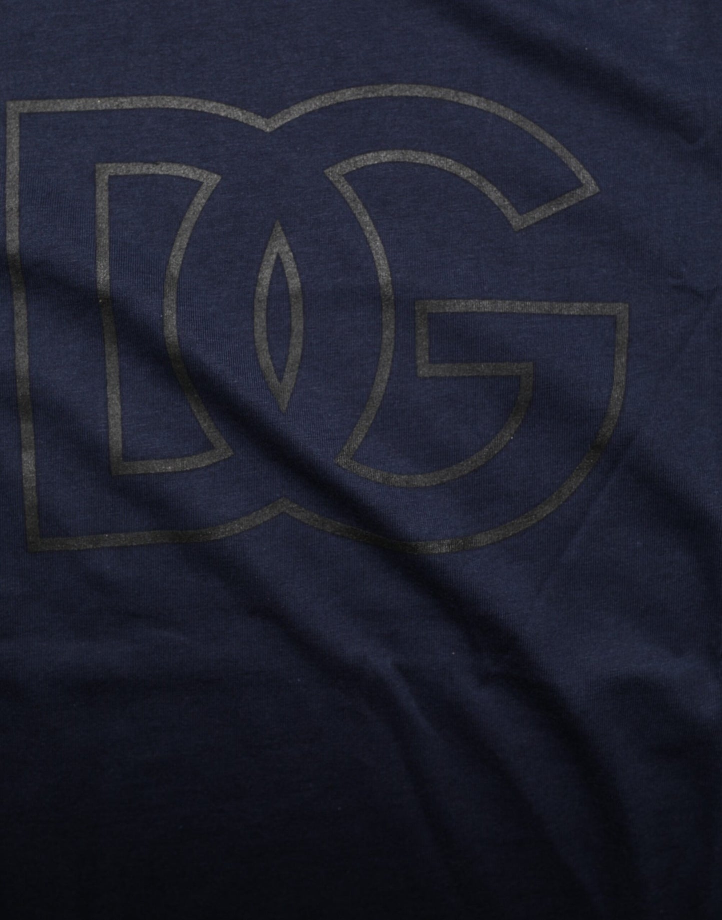 Dolce & Gabbana Dark Blue Cotton DG Logo Print Men’s Top T-shirt Mens T-Shirt