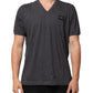 Dolce & Gabbana Grey Cotton V-Neck Logo Plaque Melange T-Shirt