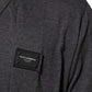 Dolce & Gabbana Grey Cotton V-Neck Logo Plaque Melange T-Shirt