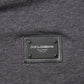 Dolce & Gabbana Grey Cotton V-Neck Logo Plaque Melange T-Shirt