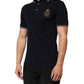 Dolce & Gabbana Navy Blue Cotton Crown Crest Logo Men T-Shirt Mens T-Shirt