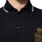 Dolce & Gabbana Navy Blue Cotton Crown Crest Logo Men T-Shirt Mens T-Shirt