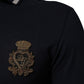 Dolce & Gabbana Navy Blue Cotton Crown Crest Logo Men T-Shirt Mens T-Shirt