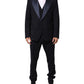 Dolce & Gabbana Black 3 Piece Wool Silk Blend Suit SICILIA