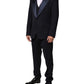 Dolce & Gabbana Black 3 Piece Wool Silk Blend Suit SICILIA