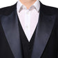 Dolce & Gabbana Black 3 Piece Wool Silk Blend Suit SICILIA
