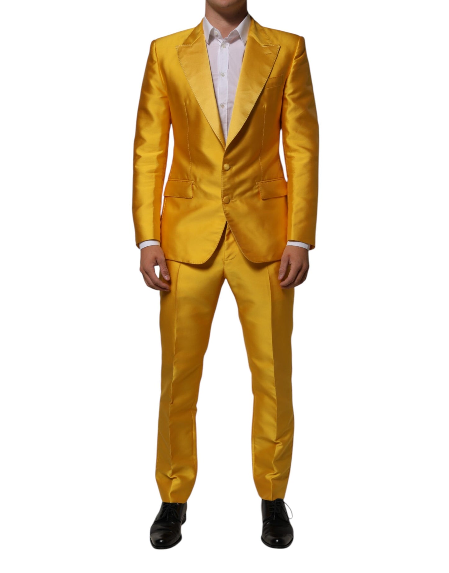 Dolce & Gabbana Yellow 2 Piece Silk Blend Men Suit SICILIA Mens Suit