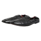Dolce & Gabbana Black Leather Slip On Men Flat Loafers Shoes