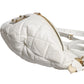 Dolce & Gabbana White Quilted Logo 90's Sicily Belt Waist Fanny Pack Bag