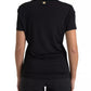 Roberto Cavalli Black Viscose Round Neck CLASS T-shirt
