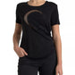 Roberto Cavalli Black Viscose Round Neck CLASS T-shirt