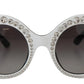 Dolce & Gabbana DG4325BM White Black Acetate Crystal Shades Sunglasses
