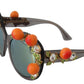 Dolce & Gabbana DG4283B Acetate Crystals Orange Appliques Sunglasses