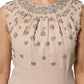 Dolce & Gabbana Nude Ecru Beaded Crystal Embellished Dress
