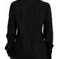 Dolce & Gabbana Black Cotton Collared Long Sleeves Shirt