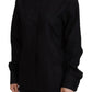 Dolce & Gabbana Black Cotton Collared Long Sleeves Shirt