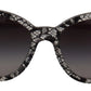 Dolce & Gabbana DG4190 Black Lace Acetate Crystal Round Sunglasses