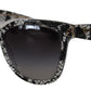 Dolce & Gabbana DG4190 Black Lace Acetate Crystal Round Sunglasses