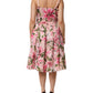Dolce & Gabbana Pink Floral Lily Print Midi Sleeveless Dress